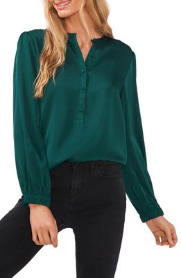 CeCe Charmeuse Blouse in Dark Forest