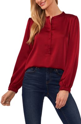 CeCe Charmeuse Top in Mulberry Burgundy