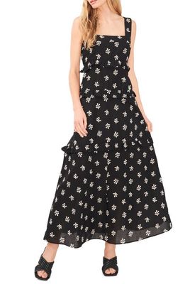 CeCe Floral Embroidered Maxi Dress in Rich Black