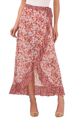 CeCe Floral High-Low Maxi Skirt in Barely Pink