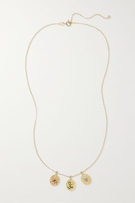 Cece Jewellery - 18-karat Gold, Enamel, Diamond And Pearl Necklace - one size