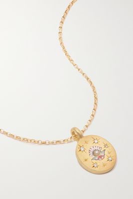 Cece Jewellery - Clam & Pearl 18-karat Recycled Gold, Enamel, Diamond And Pearl Necklace - one size