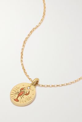 Cece Jewellery - Lobster & Seaweed 18-karat Recycled Gold, Enamel And Diamond Necklace - one size