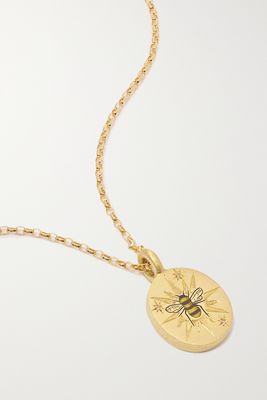 Cece Jewellery - Sun & Bee 18-karat Recycled Gold, Enamel And Diamond Necklace - one size