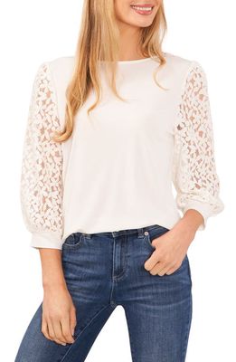 CeCe Lace Sleeve Top in New Ivory