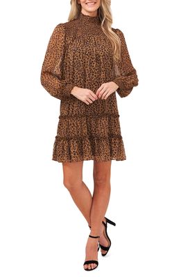 CeCe Long Sleeve Tiered Dress in Spicewood