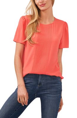CeCe Pleat Front Top in Calypso Coral