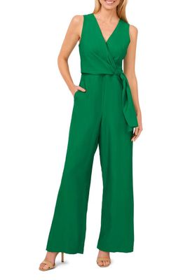 CeCe Sleeveless Wide Leg Jumpsuit in Lush Green