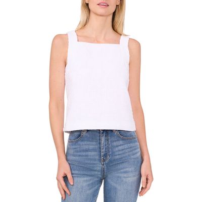 CeCe Square Neck Tank in Ultra White at Nordstrom, Size X-Large