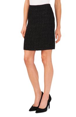 CeCe Tweed A-Line Skirt in Rich Black