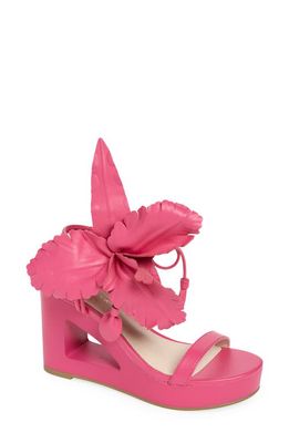 Cecelia New York Lily Cutout Wedge Sandal in Magenta