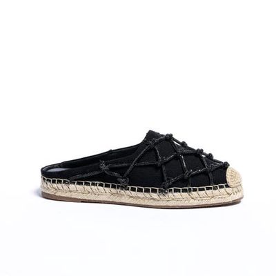 Cecelia New York Poland Embelished Espadrille Slide in Black 