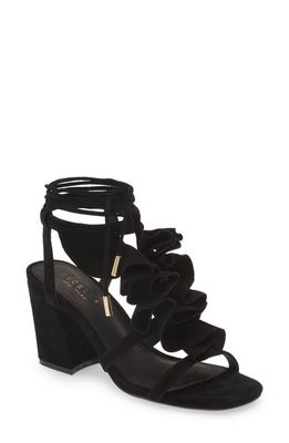 Cecelia New York Ruffle Ankle Tie Sandal in Black