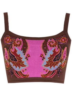 Cecilia Prado patterned knitted bralette top - Pink