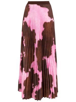 Cecilia Prado tie-dye print pleated maxi skirt - Brown
