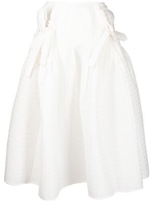 Cecilie Bahnsen bow-detail tiered midi skirt - White