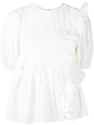 Cecilie Bahnsen crinkled-panel detail blouse - White