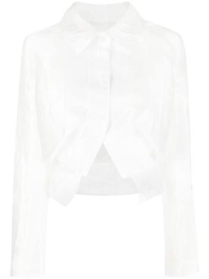 Cecilie Bahnsen cut-out cropped jacket - White