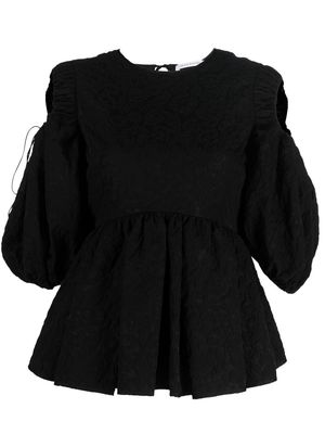 Cecilie Bahnsen cut-out flared top - Black