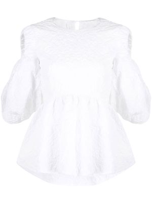 Cecilie Bahnsen cut-out flared top - White