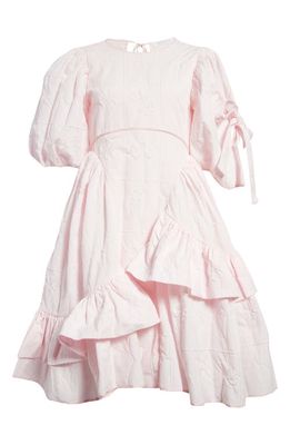 Cecilie Bahnsen Danita Floral Matelassé Dress in Light Pink