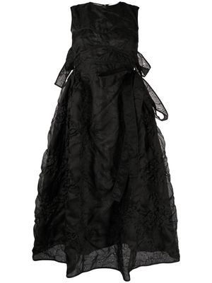 Cecilie Bahnsen Dorina embroidered smocked midi dress - Black