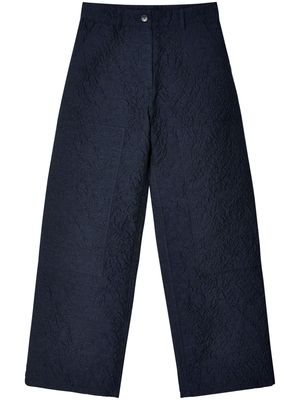 Cecilie Bahnsen double-knee straight-leg cotton trousers - Blue