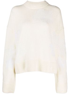 Cecilie Bahnsen drop-shoulder knitted jumper - White