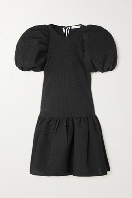 Cecilie Bahnsen - Edition Alexa Tiered Cotton-blend Matelassé Mini Dress - Black