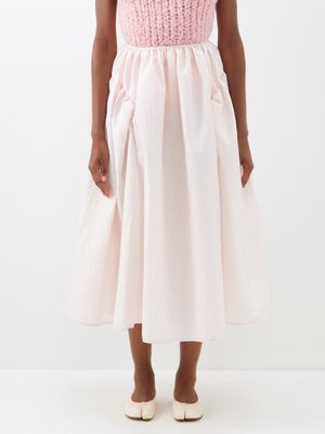 Cecilie Bahnsen - Fatou Panelled Cloqué Midi Skirt - Womens - Light Pink