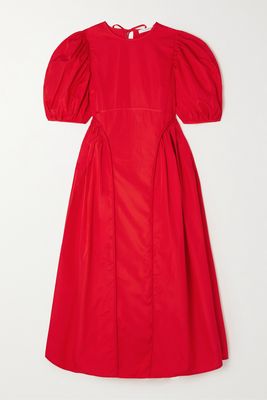 Cecilie Bahnsen - Finnegan Cotton-taffeta Midi Dress - Red