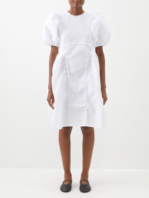 Cecilie Bahnsen - Fonda Puff-sleeve Cloqué Dress - Womens - White