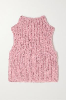 Cecilie Bahnsen - Georgia Ribbed-knit Turtleneck Vest - Pink