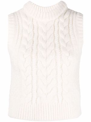 Cecilie Bahnsen Hannah cable-knit wool vest - White