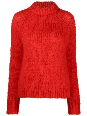 Cecilie Bahnsen Indira knitted crew-neck jumper - Red