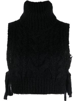 Cecilie Bahnsen Ivanka knitted cropped top - Black