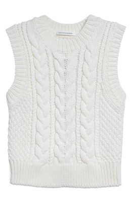Cecilie Bahnsen Izzy Back Cutout Wool Cable Knit Sweater Vest in White