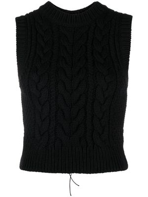 Cecilie Bahnsen Izzy cut-out cable-knit vest - Black