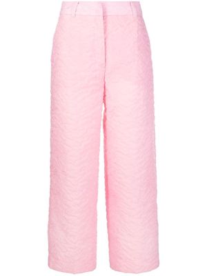 Cecilie Bahnsen Jaylee matelassé cropped trousers - Pink