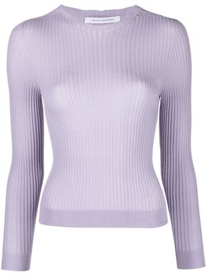 Cecilie Bahnsen long-sleeve knitted top - Purple