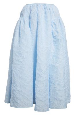 Cecilie Bahnsen Matelassé A-Line Midi Skirt in Light Blue