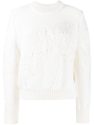 Cecilie Bahnsen open-knit virgin wool jumper - White