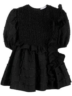 Cecilie Bahnsen puff-sleeve bouclé blouse - Black