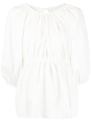 Cecilie Bahnsen ruched tie-detail blouse - White