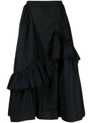 Cecilie Bahnsen ruffled cotton midi skirt - Black