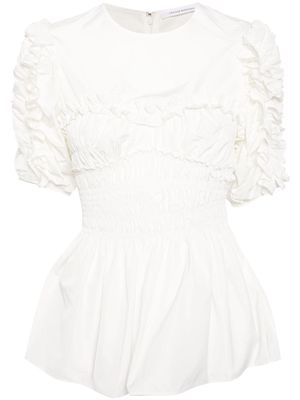 Cecilie Bahnsen ruffled flared blouse - White