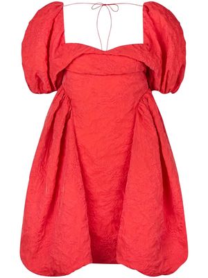 Cecilie Bahnsen Sidra puff-sleeve matelassé dress - Red