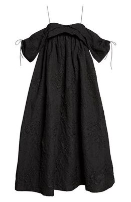 Cecilie Bahnsen Sigrid Matelassé Midi Dress in Black