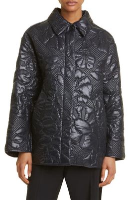 Cecilie Bahnsen Sika Cutout Back Quilted Jacket in Black