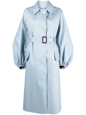 Cecilie Bahnsen single-breasted belted-waist coat - Blue